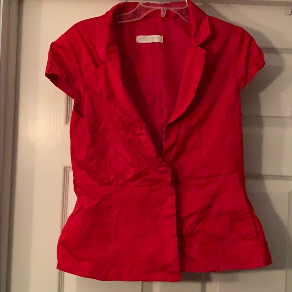 Red capped sleeve jacket